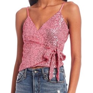 Lily star V neck sequin top